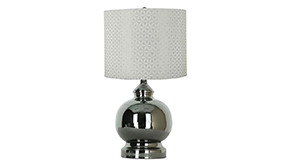 Round Gun Metal Steel Lamp
