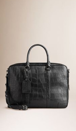 ALLIGATOR LEATHER CROSSBODY BRIEFCASE